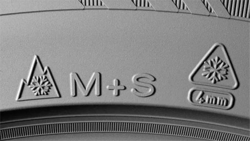 Маркування шин M+S та 3PMSF