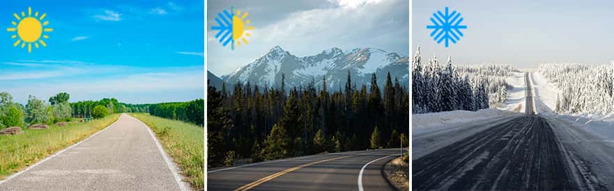 Tires for different seasons Tires for different seasons