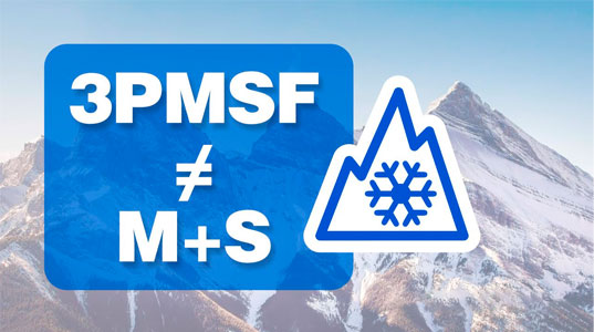 Маркування шин M+S не дорівнює 3PMSF