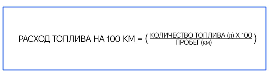 Формула расчёта: Расход топлива на 100 км = (Количество топлива × 100) ÷ Пробег | Prokoleso