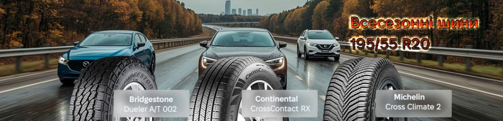 Всесезонні шини 195 55 20
