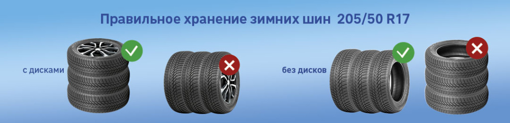 Хранение шин 205 50 R17 советы